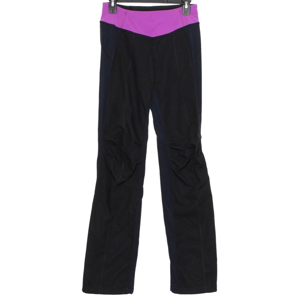 Lululemon Womens Pants Straight Leg Mixed‎ Material Pull On Black Size 4